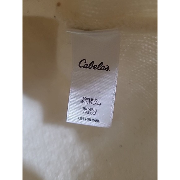 Cabela's Cream Wool Knit 100% Wool Long Sleeve Cardigan Sweater Womans Medium - Picture 6 of 6